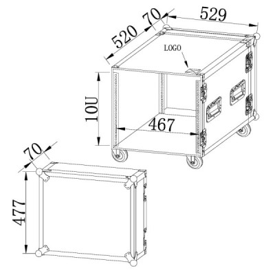  BC10RU - Rack Pro 10U - Com rodas - Full Black