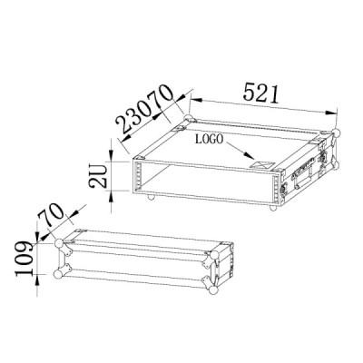  BC2HU - Rack Pro 2U - Meia profundidade - Full Black
