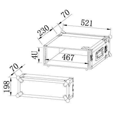  BC4HU - Rack Pro 4U - Meia profundidade - Full Black