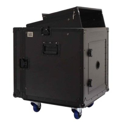  BC12ML - Regie móvel Pro 12U com rodas - Com plano inclinado mixer 10U - Espaço Laptop - Full Black