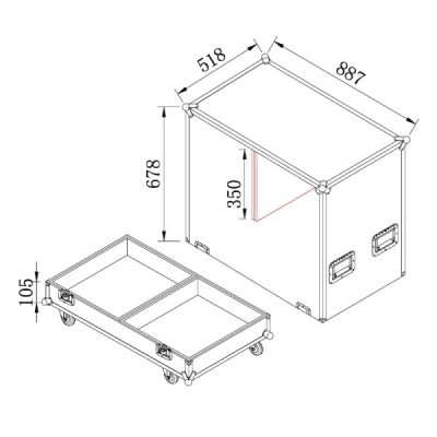  BCX15 - Flightcase para 2 colunas de 15" - Full Black