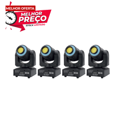  BeeMoveSpot40Kit4 - Kit 4x Moving Head LED SPOT 40W RGB + ANEL DMX