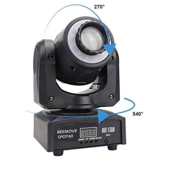 BeeMoveSpot40Kit2 - Kit 2x LED SPOT 40W RGB + RING DMX
