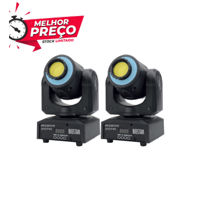  BeeMoveSpot40Kit2 - Kit 2x Moving Head LED SPOT 40W RGB + ANEL DMX